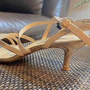 Elegant Gold Strappy Heels